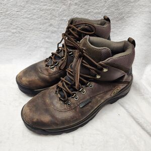 Timberland Flume Mid WP Hiking Boots Men 9.5 Dark Brown Leather Waterproof